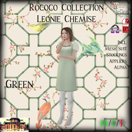 ~CdE~ Rococo Leonie GREEN Chemise