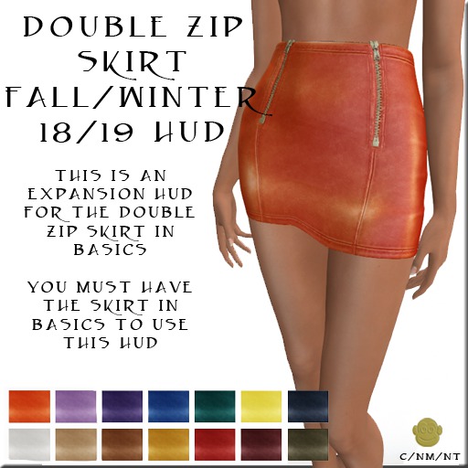 BM Double Zip Skirt FW18 19 HUD