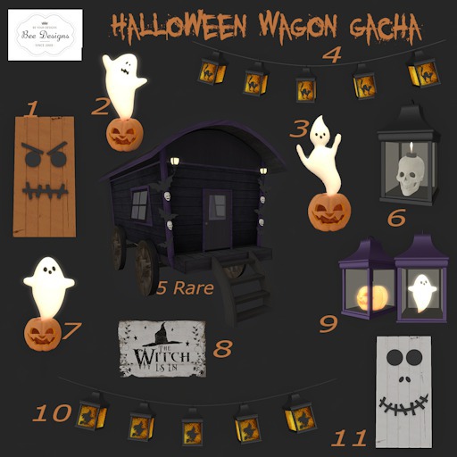 Bee Designs Halloween Wagon gacha 5 RARE