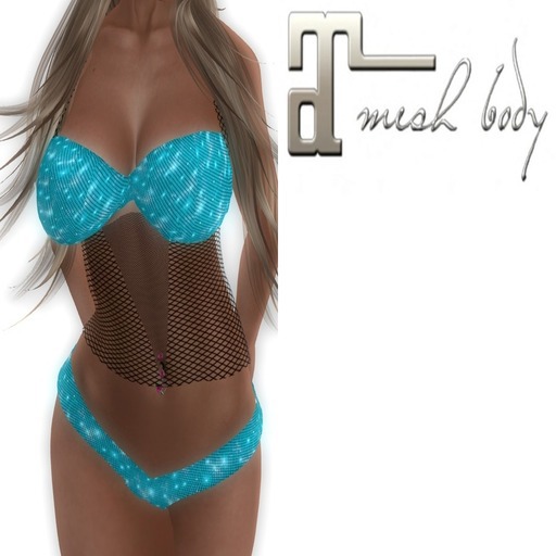 SWIMSUIT - CHEEKY BLUE MIDDLE NETTED - MAITREYA B