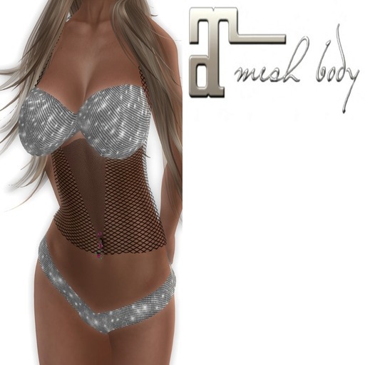 SWIMSUIT - CHEEKY SILVER MIDDLE NETTED - MAITREYA B