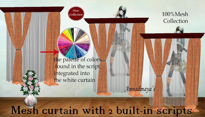 * Mesh curtain with 2 built-in scripts v. 9