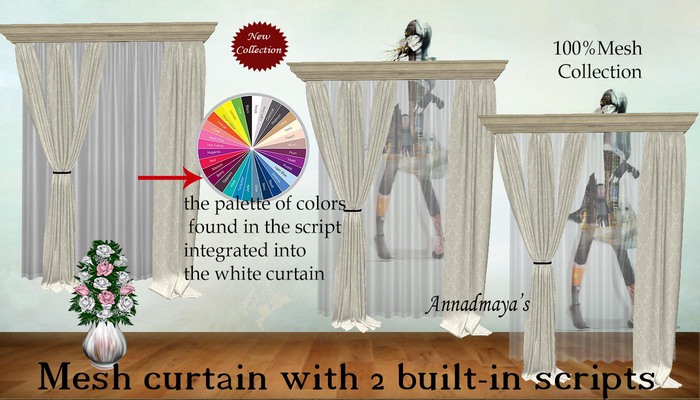 * Mesh curtain with 2 built-in scripts v. 14