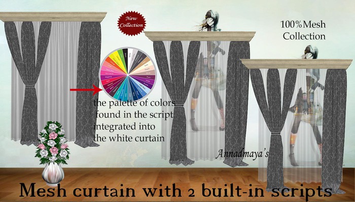 * Mesh curtain with 2 built-in scripts v. 19