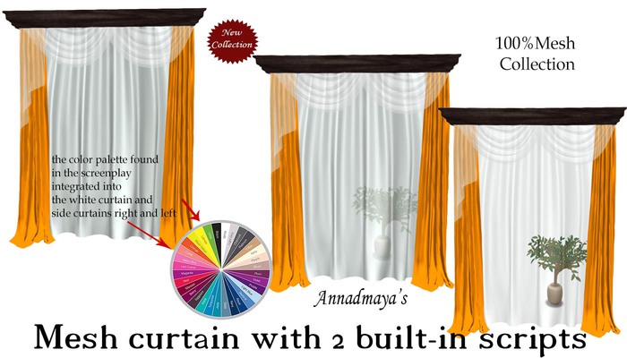 * Mesh curtain with 2 built-in scripts v. 45