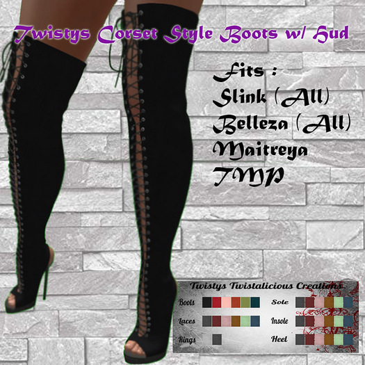Twistys Corset Style Boots w/ Hud