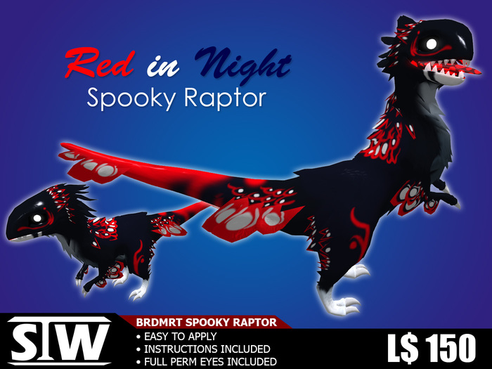Second Life Marketplace - [STW] Red in Night Spooky Raptor