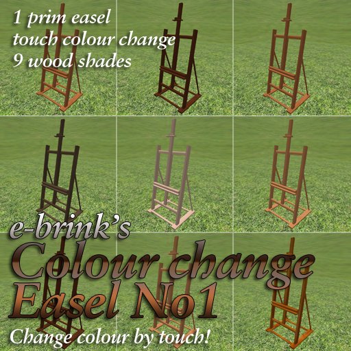 Bargain Price - Touch and click colour-change easel No.1 (medium wood) 1 prim. Display/information/stand. by e-brink