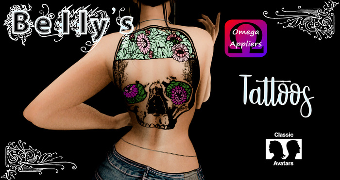 Belly's Back Skull Tattoo