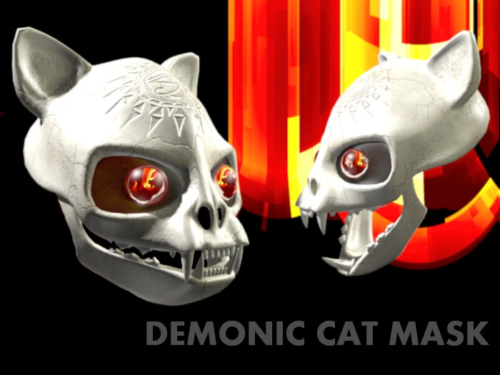 ST.Demonic scull cat mask