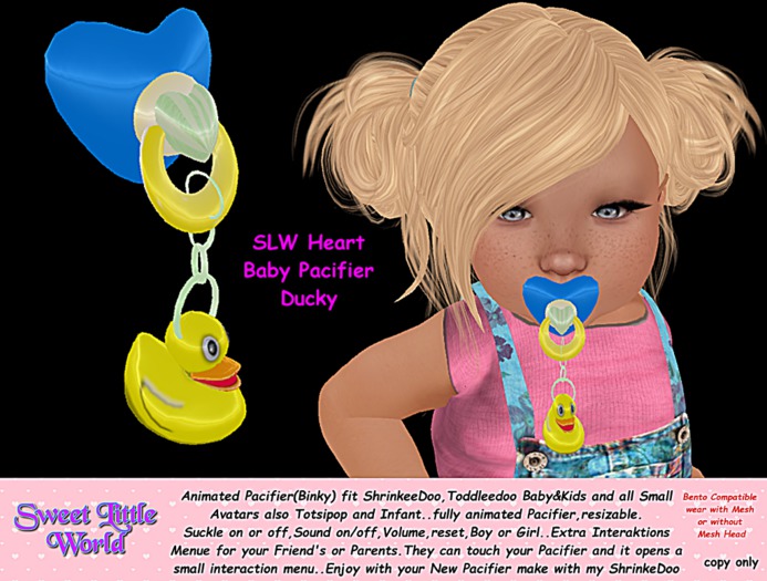 SLW Heart Baby Pacifier Ducky