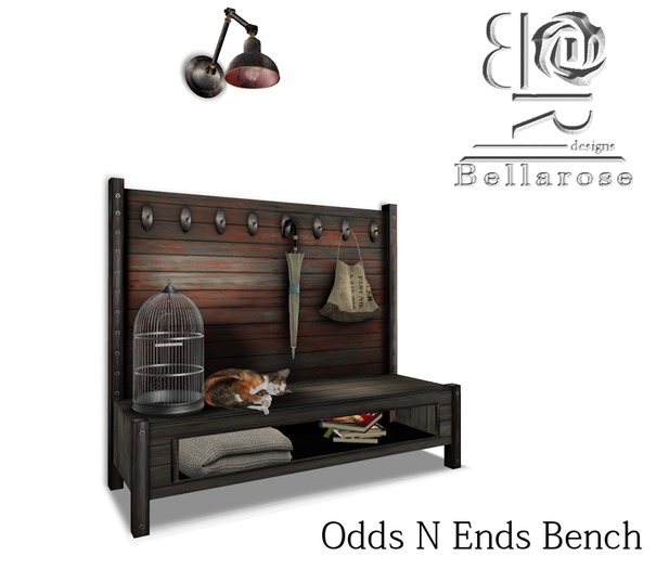 [BR] Rustic Odds N Ends Bench / Lamp