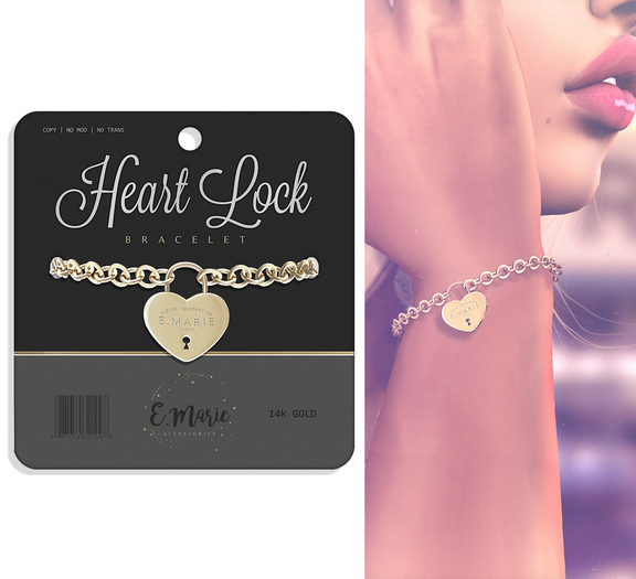e.marie // Heart Lock Bracelet - 14k Gold (wear to unpack)