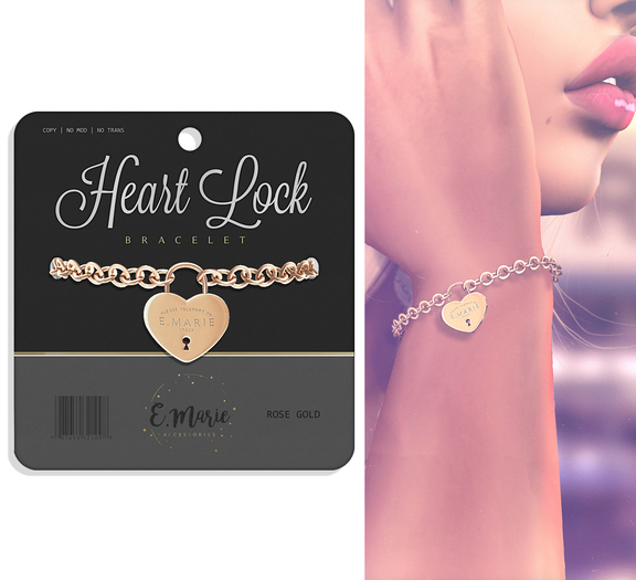 e.marie // Heart Lock Bracelet - Rose Gold (wear to unpack)