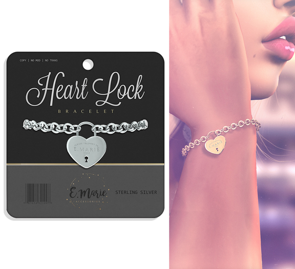 e.marie // Heart Lock Bracelet - Sterling (wear to unpack)