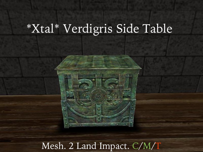 *Xtal* Verdigris Side Table