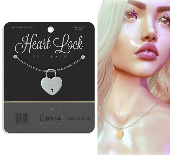 e.marie // Heart Lock Necklace - Sterling (wear to unpack)
