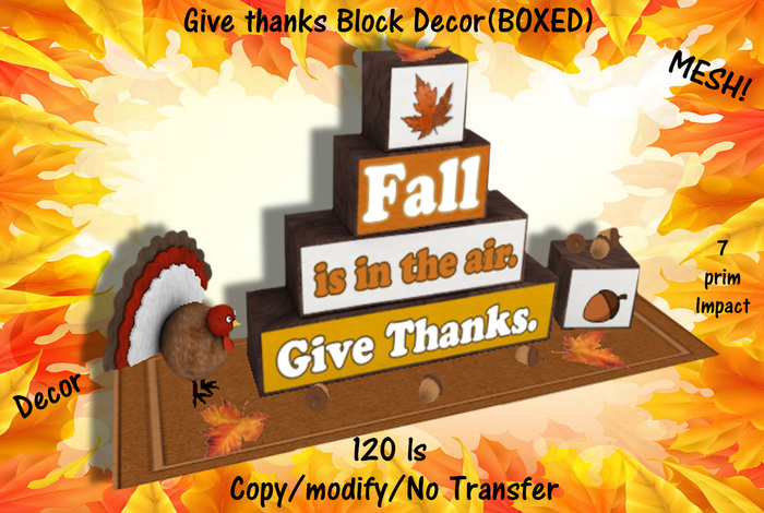 Give thanks Block Decor(BOXED)