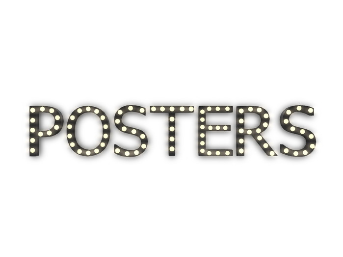 [Px] "POSTERS" Illuminated Light Bulbs Sign
