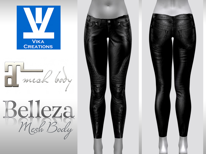 Leather biker pants - Belleza - Maitreya - default