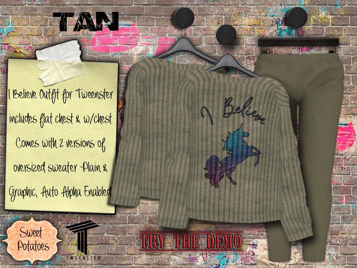 < SP > I Believe Outfit for Tweenster -  Tan