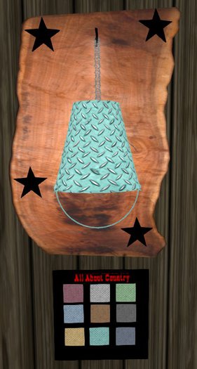 Rustic Bucket Lamp Plaque w/Hud (boxed)