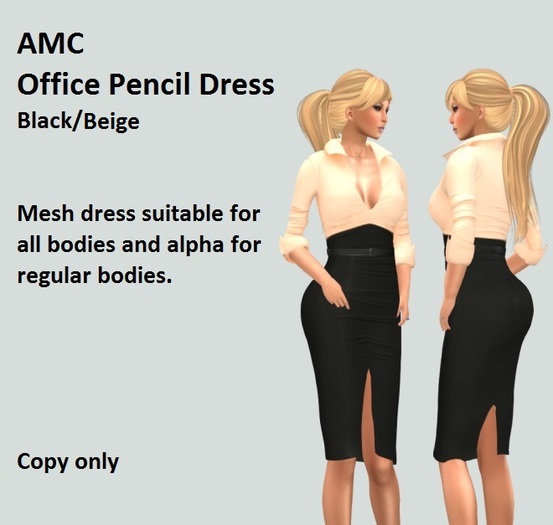 AMC Dress - Office Pencil - Beige