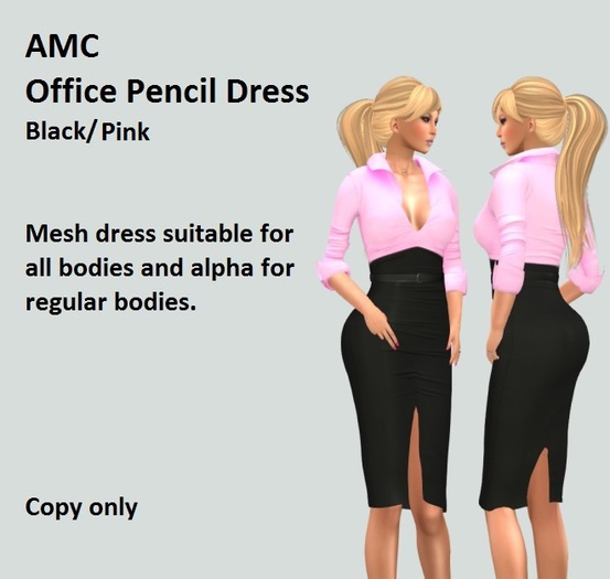 AMC Dress - Office Pencil - Pink