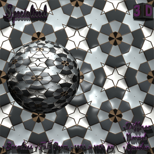 Specialized Textures Full Perms 3D Vintage Pattern. Retro