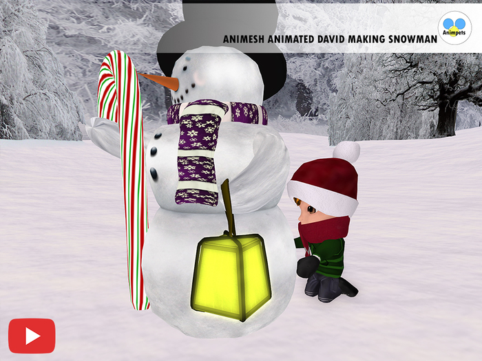AP003 Animpet Animesh Little Kid David Making Snowman