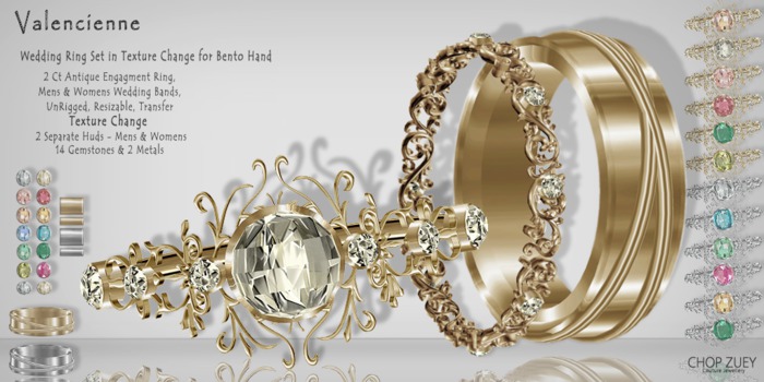 WR Valencienne - Bento Wedding Ring Set - TxChnge