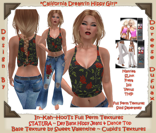 HIPPY GIRL JEANS BLACK ROSE BOX
