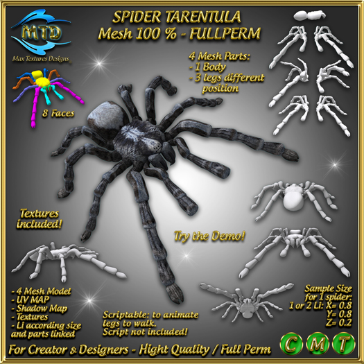 TARENTULA - SPIDER - MESH - FULLPERM