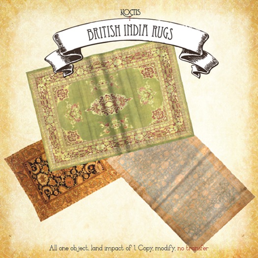 Second Life Marketplace - [noctis] British Raj rugs/faded greens
