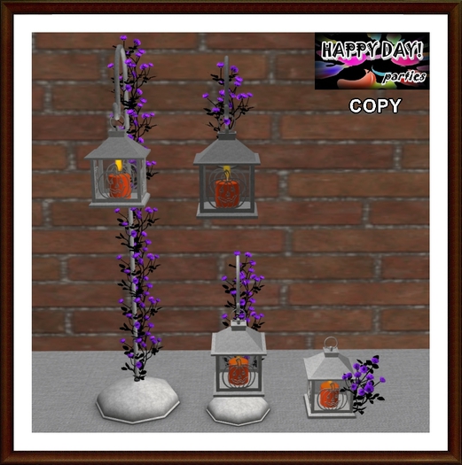 Halloween - Pumpkin Lanterns Purple - Set