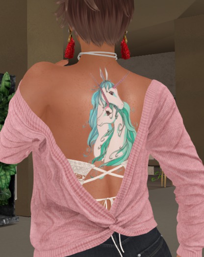 Loving Unicorns Back Tattoo (Maitreya lara applier)