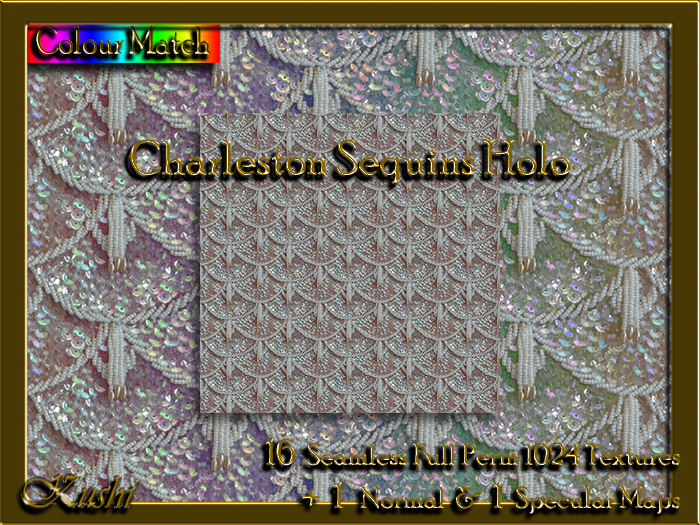 !Kushi! CharlestonSequinsHOLO Textures -WEAR TO UNPACK