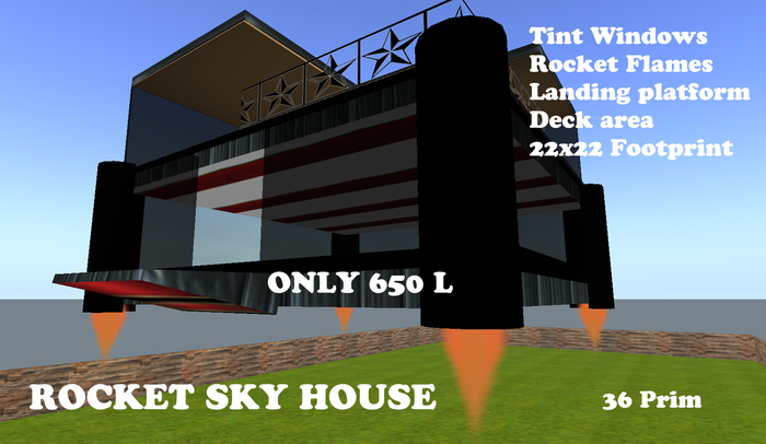 Rocket Sky House 36 prim -JB -(Boxed)