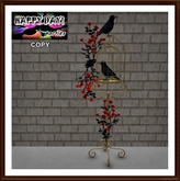 Halloween - Cage with Crows and Red Flowers