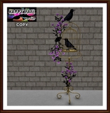 Halloween - Cage with Crows and Purple Flowers