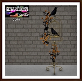 Halloween - Cage with Crows and Orange Flowers