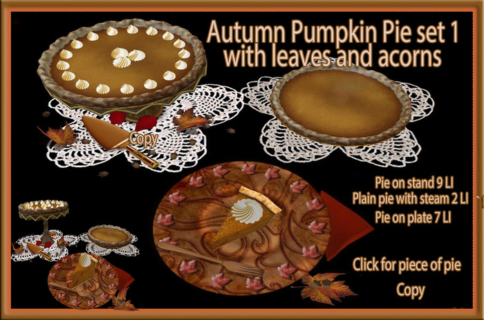 Autumn Pumpkin Pie Set 1