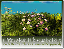 1 Prim Mesh Hibiscus by Felix 7 Colors 1 Li each copy-mody