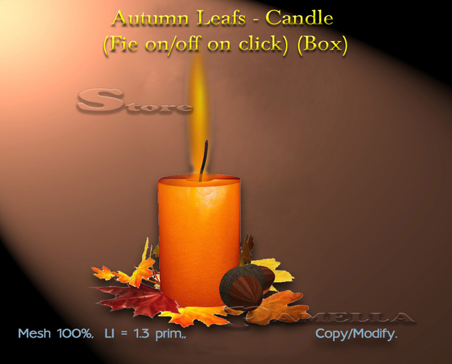Autumn Leafs - candle (Fie on/off on click) (BOX)