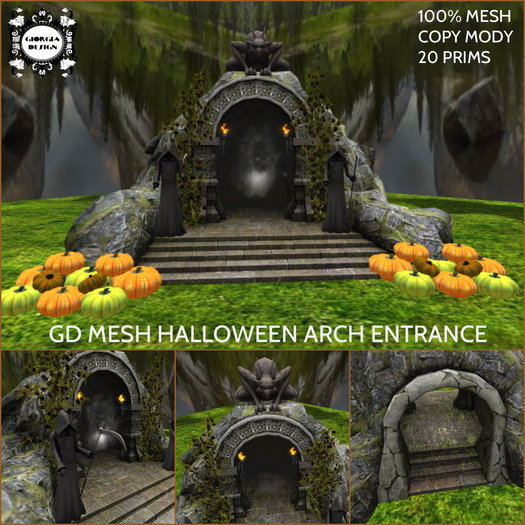 GD MESH HALLOWEEN ARCH ENTRANCE