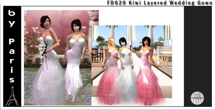 Kiwi Mesh Layered Wedding Gown Colours DEMO