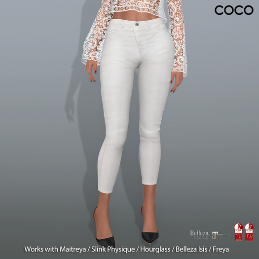 *COCO*_HighWaistColorJeans_White