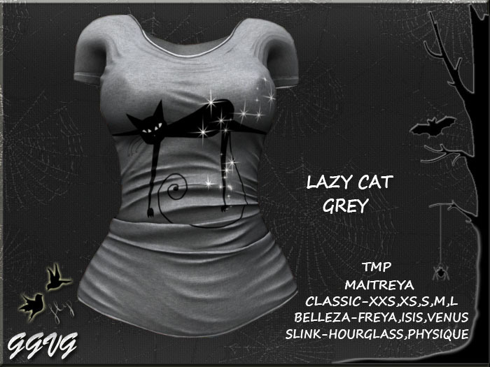 SHIRT LAZY CAT GREY