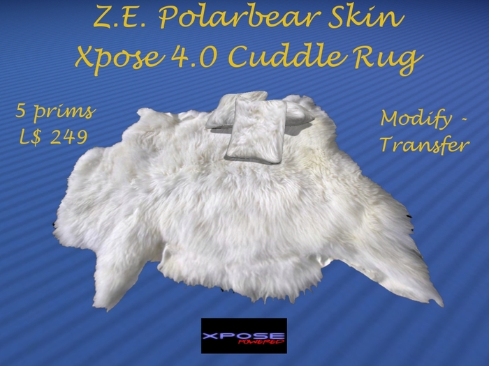 Z.E. White Polarbear Cuddle Rug Xpose 4.0