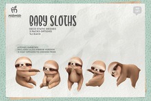 MishMish - Baby Sloth Deco Pack / dark coat [Boxed] (attach)